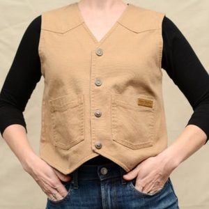 Khaki Canvas Work, Fashion or Camping Vest